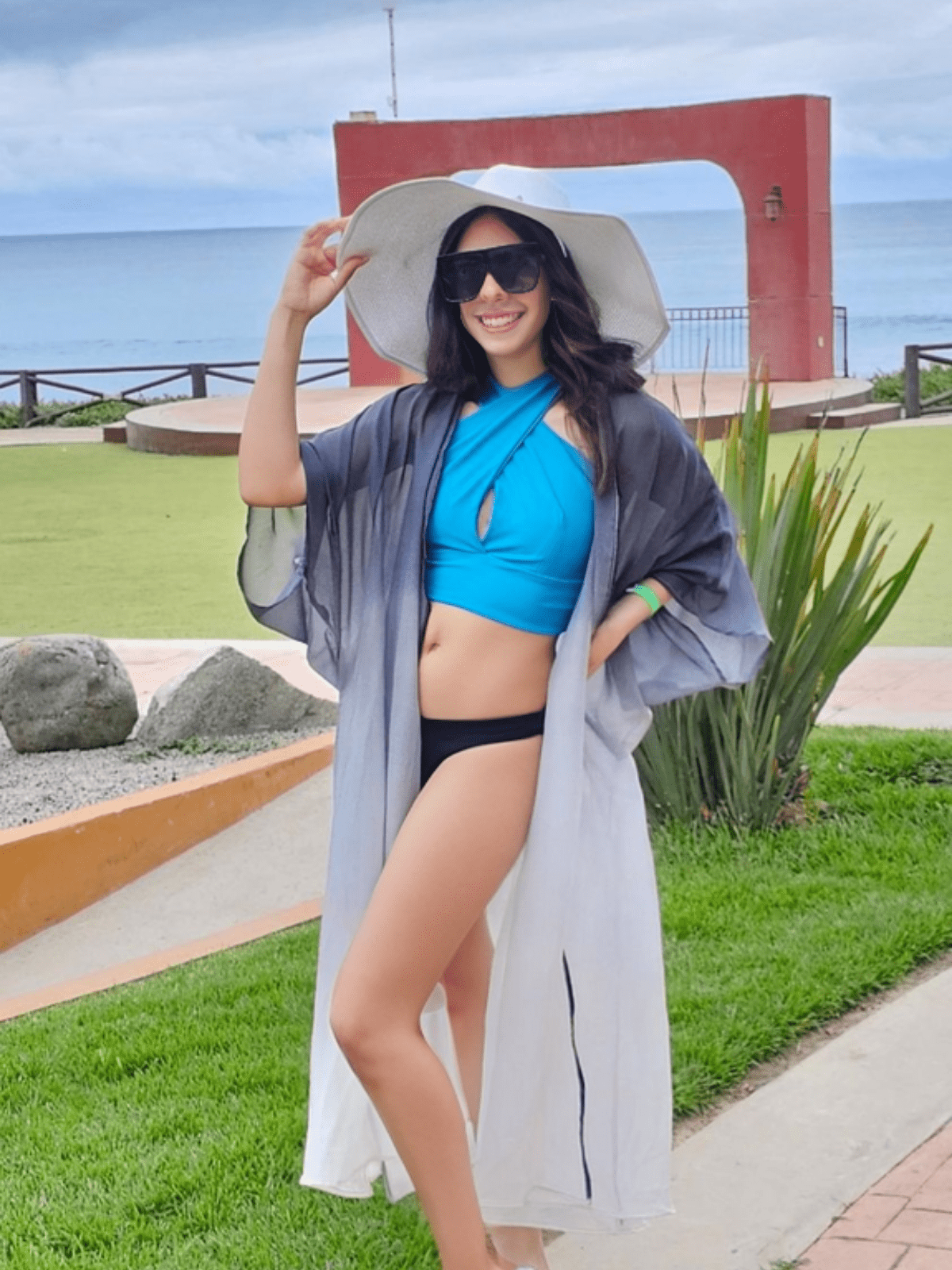 Criss Cross Neck Crop Top Blue - Tenku Designs