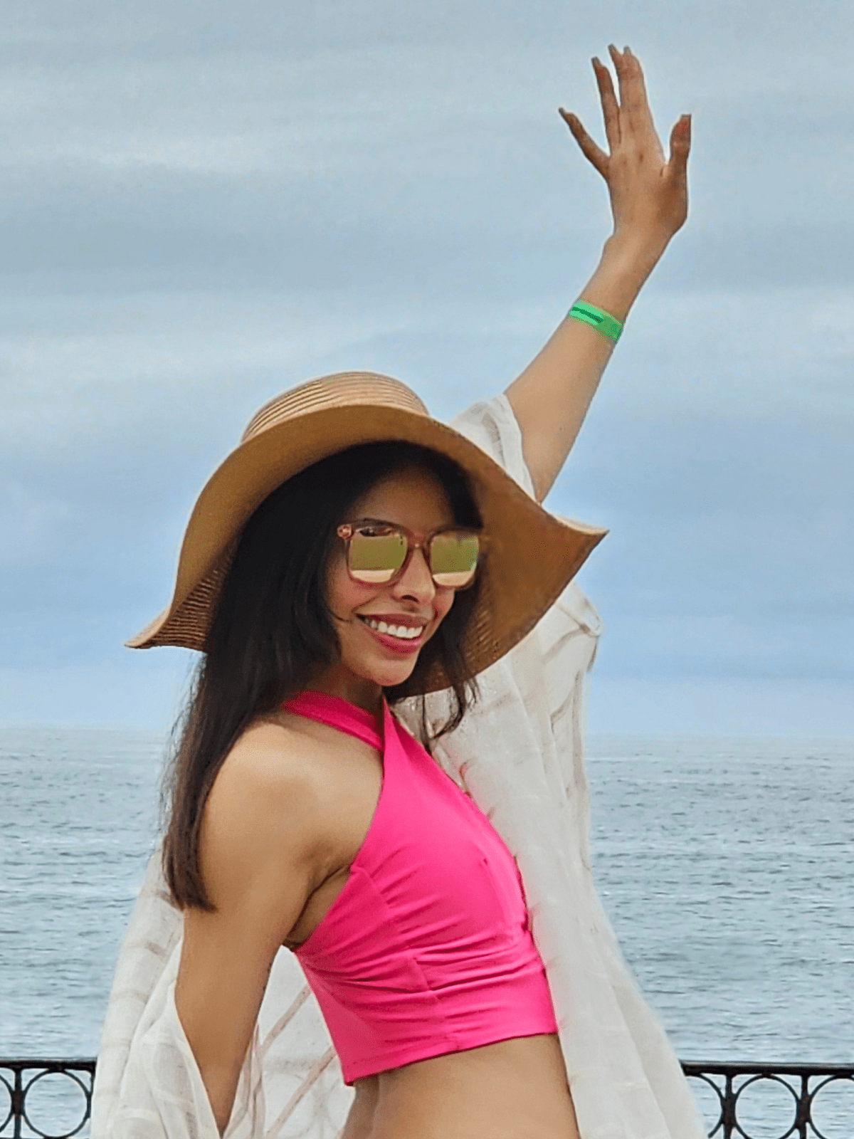 Criss Cross Neck Crop Top – Sexy Halter Tank Top with Keyhole Cutout & Full Back Coverage Hot Pink - Tenku Designs