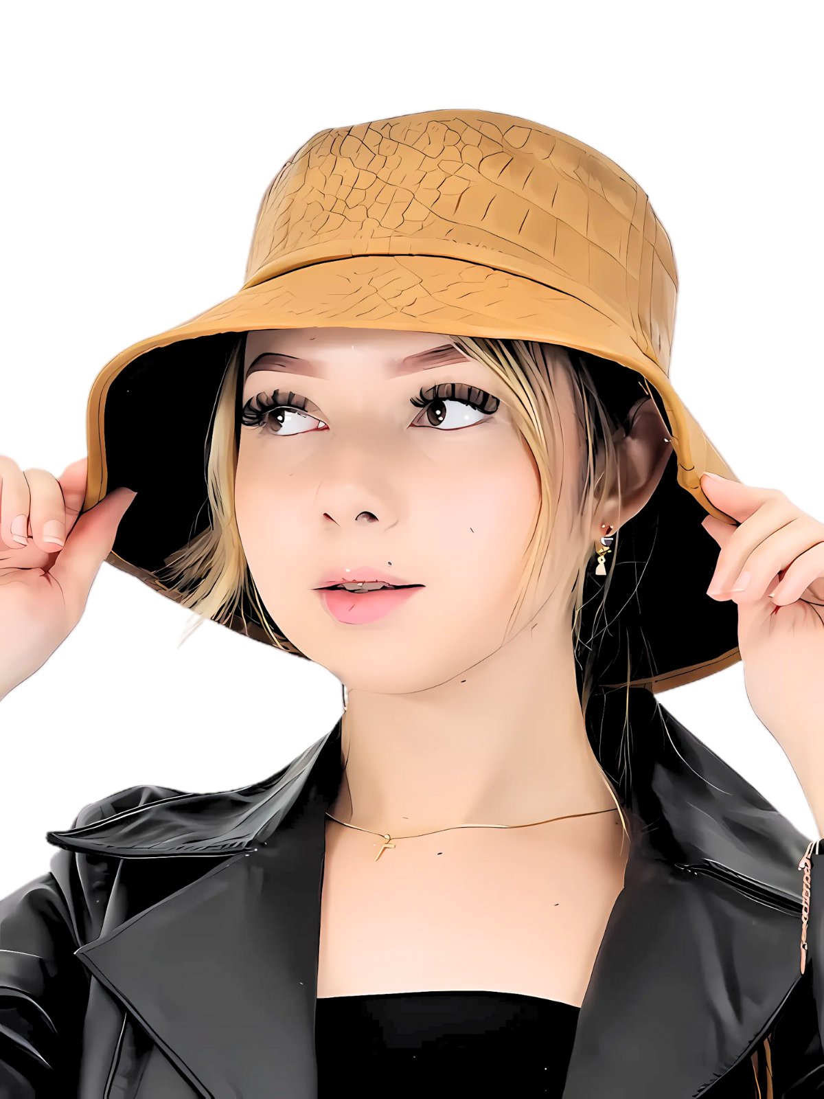 G Bag Crocodile Embossed Camel - Tenku Designs