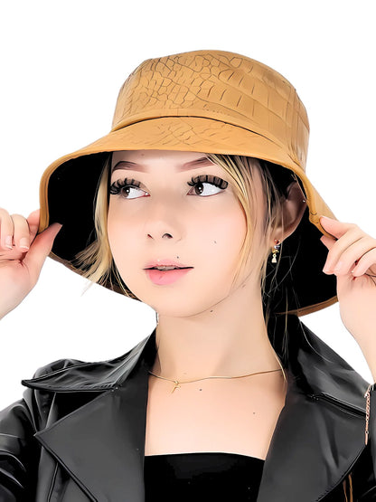 G Bag Crocodile Embossed Camel - Tenku Designs