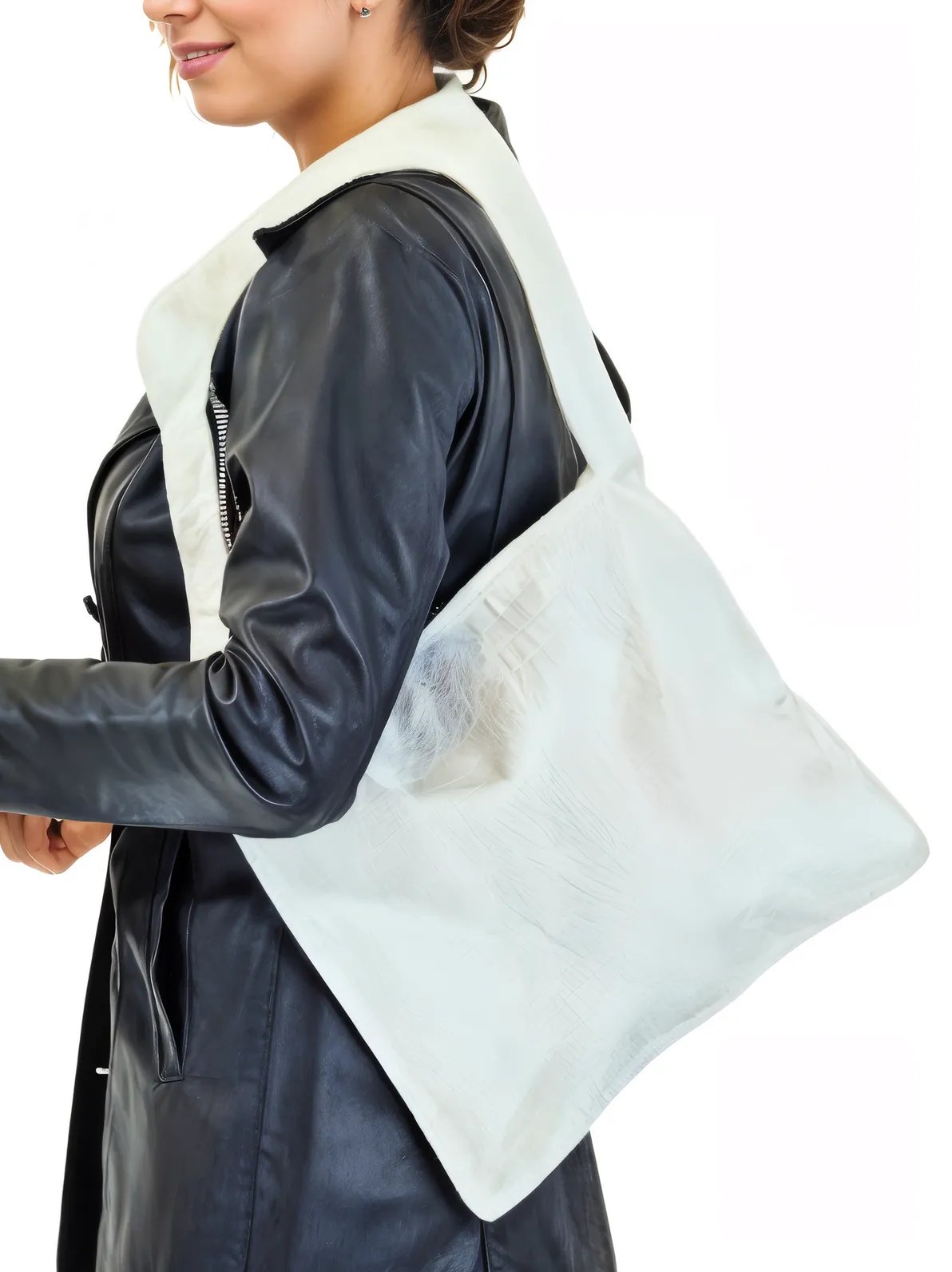 G Bag Crocodile Embossed White - Tenku Designs