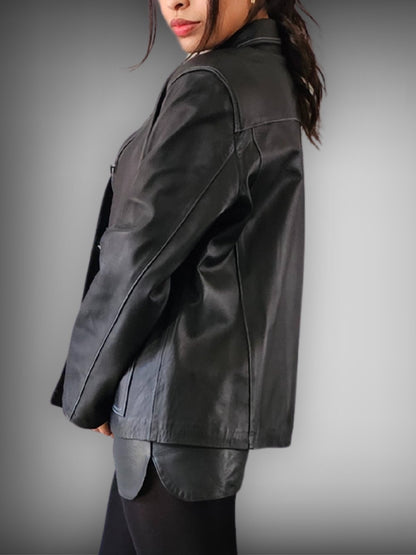 Handcrafted Oversized Sheepskin Leather Trucker Jacket – Stylish & Timeless - Tenku Designs