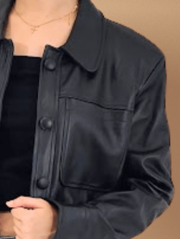 Handcrafted Oversized Women's Sheepskin Leather Jacket – Classic Black, Stylish & Versatile - Tenku Designs