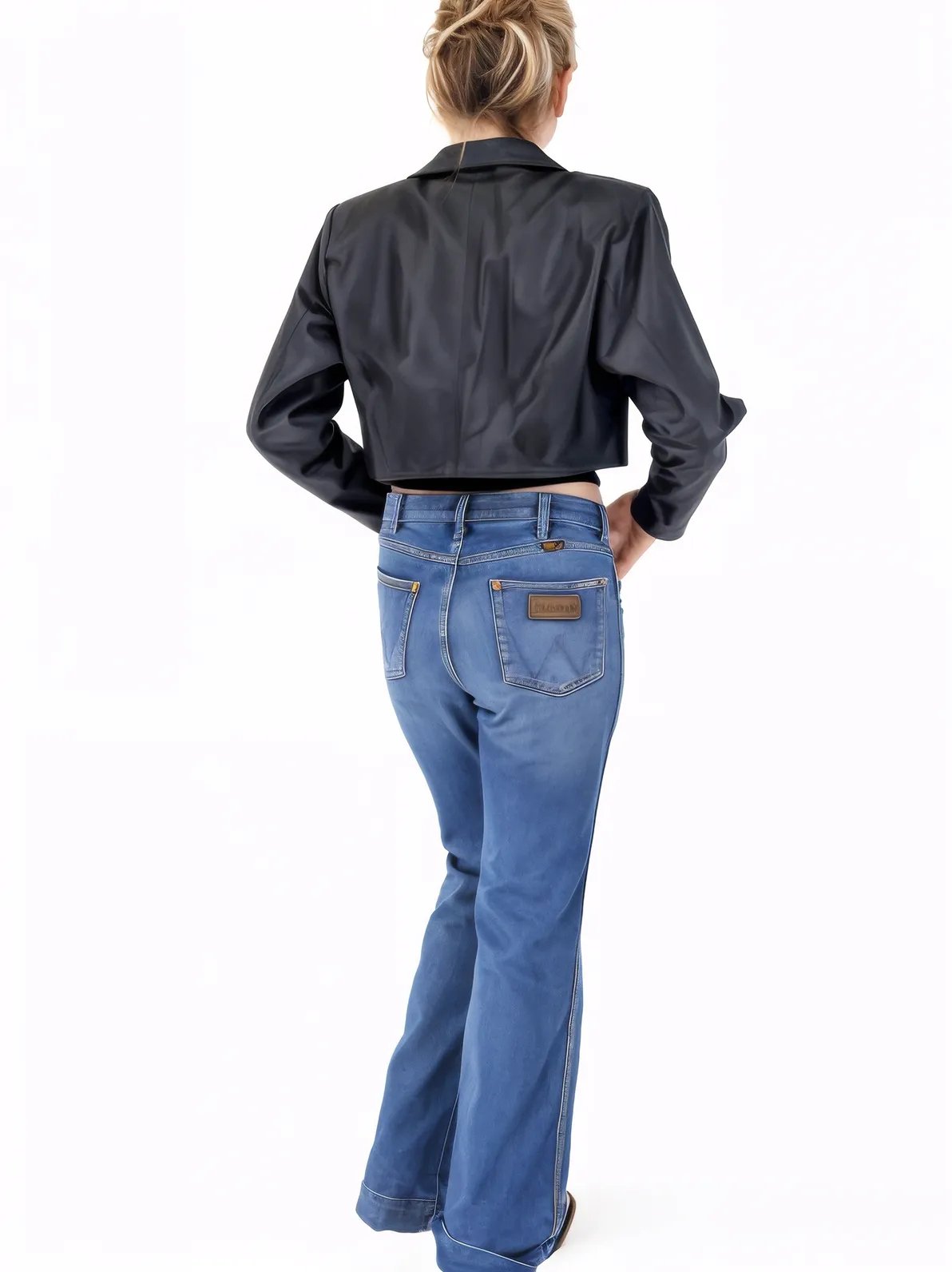 Handcrafted Women's Sheepskin Leather Biker Jacket – Cropped Black - Tenku Designs