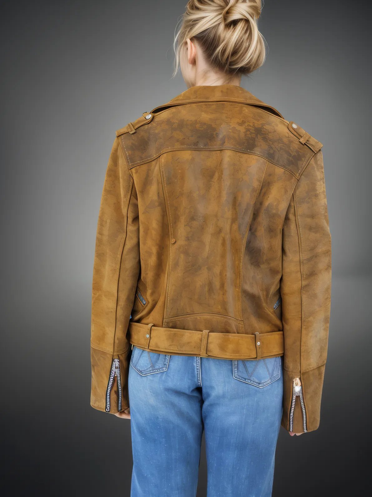 Handcrafted Women's Sheepskin Leather Biker Jacket – Premium Biker Style Crackled Brown - Tenku Designs