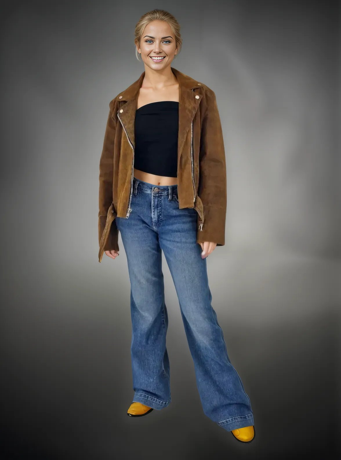 Handcrafted Women's Sheepskin Leather Biker Jacket – Premium Biker Style Crackled Brown - Tenku Designs