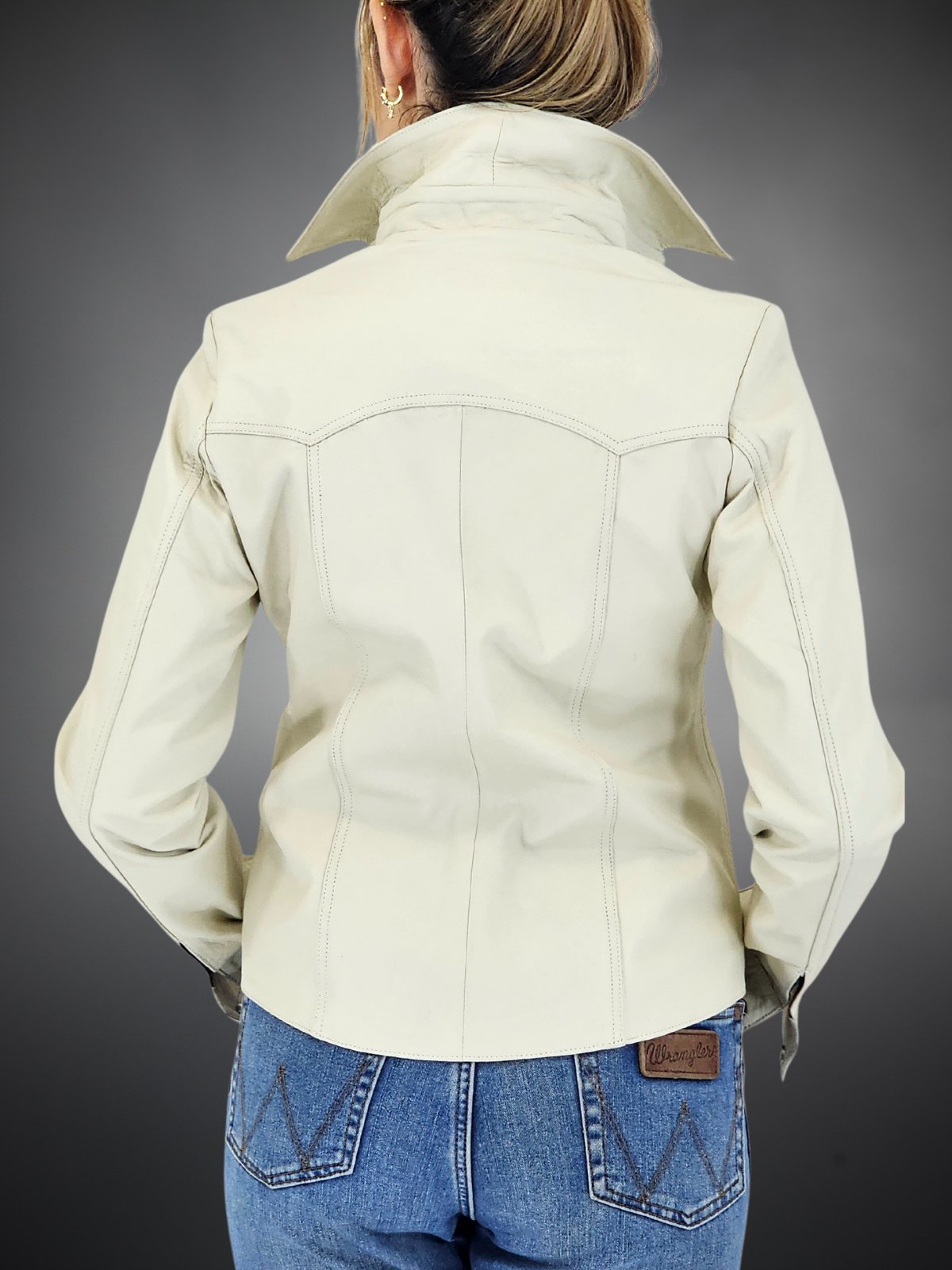 Handcrafted Women's Sheepskin Leather Shirt – Western - Style Bone Button - Up - Tenku Designs