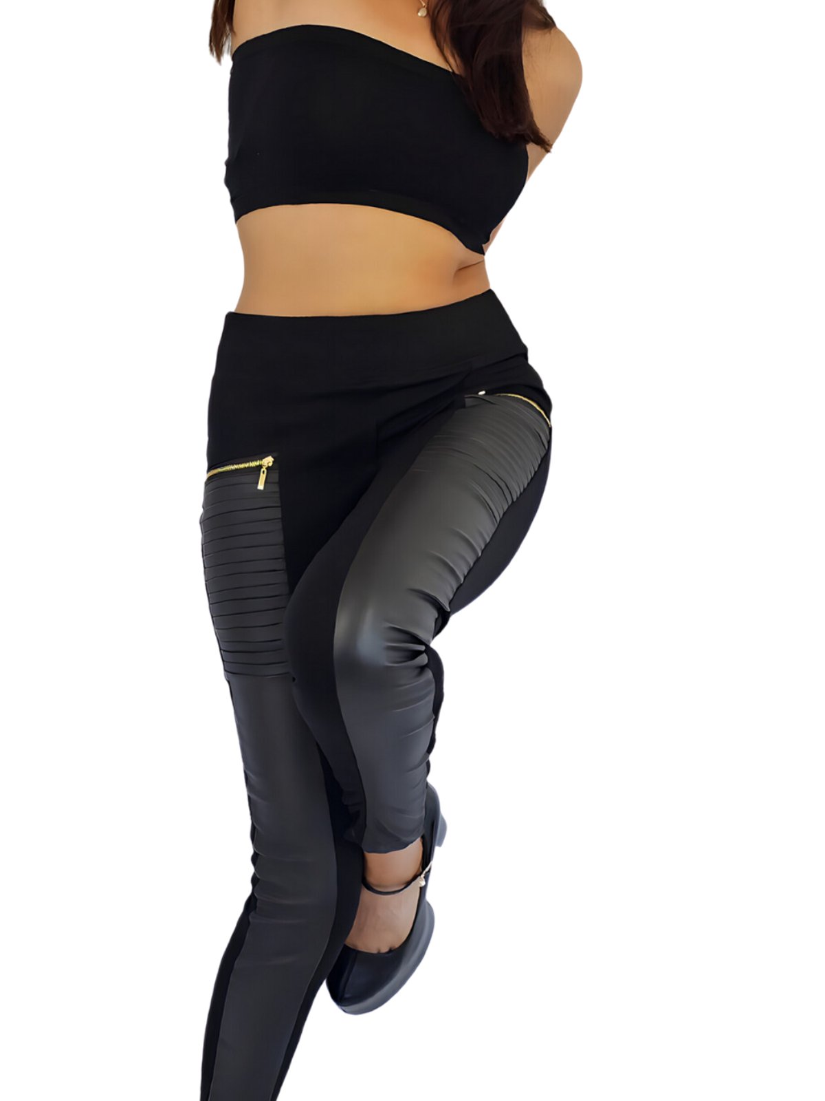 High - Waisted Tummy Control Pants Black - Tenku Designs