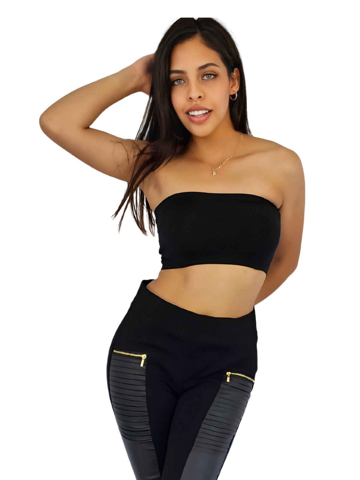 High - Waisted Tummy Control Pants Black - Tenku Designs