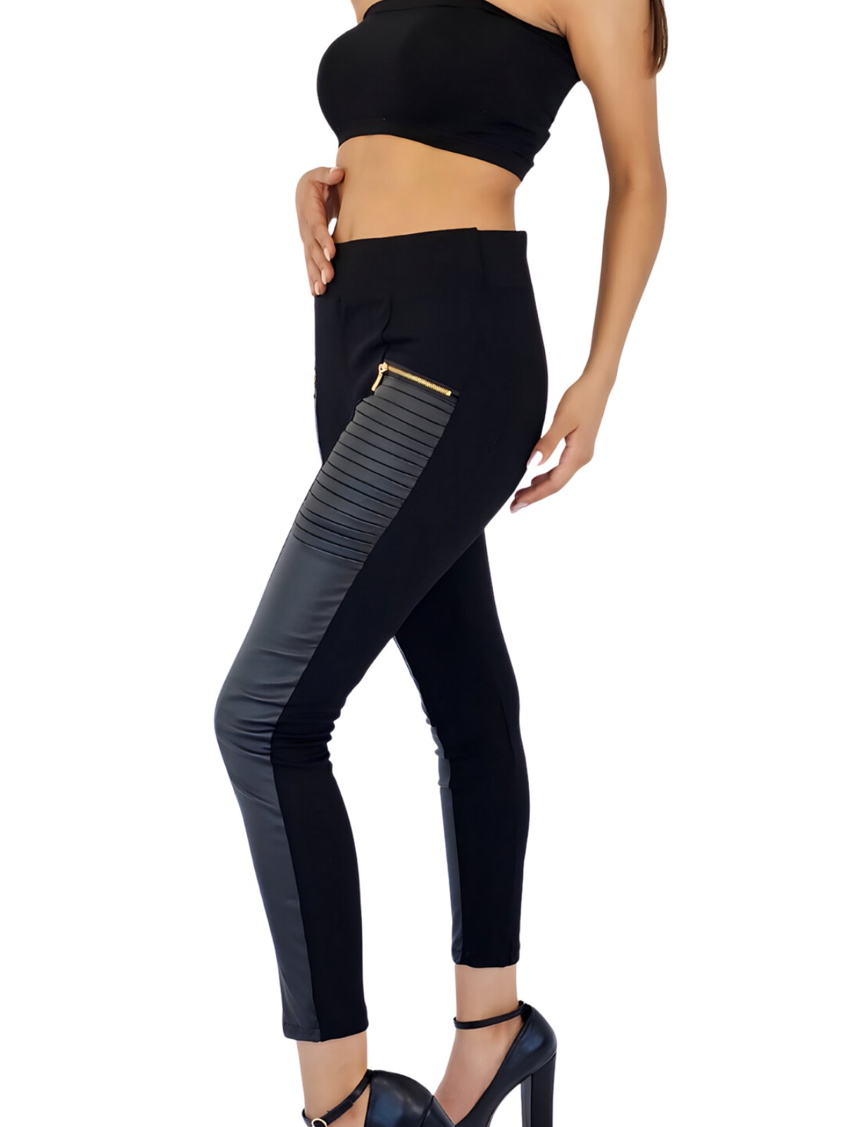 High - Waisted Tummy Control Pants Black - Tenku Designs