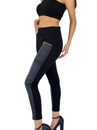 High - Waisted Tummy Control Pants Black - Tenku Designs