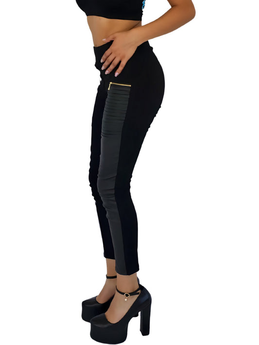 High - Waisted Tummy Control Pants Black - Tenku Designs