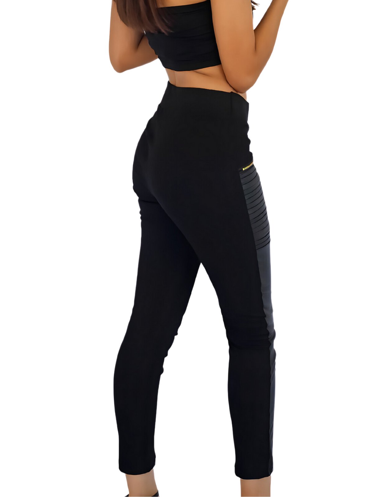 High - Waisted Tummy Control Pants Black - Tenku Designs