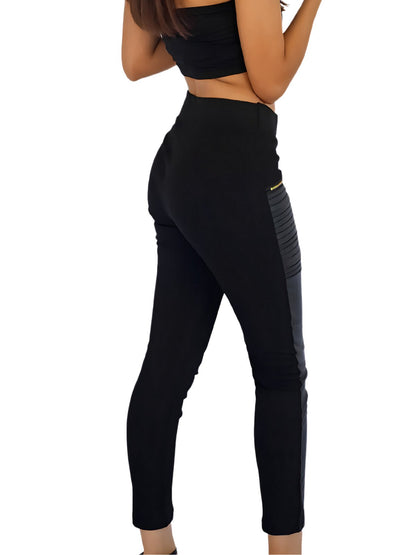 High - Waisted Tummy Control Pants Black - Tenku Designs