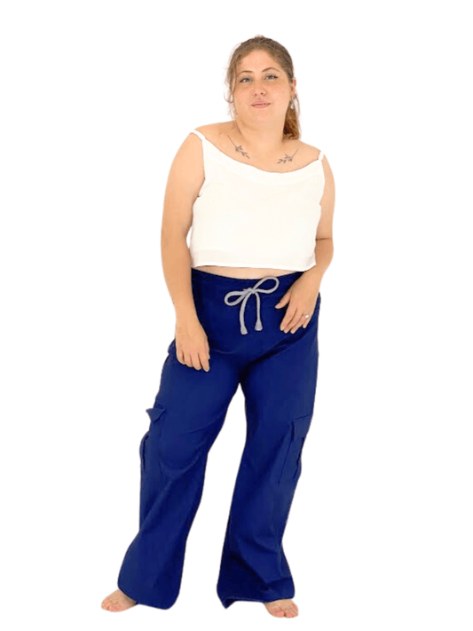 Khaki Oversized Cargo Pants – Stretchable & Trendy - Tenku Designs