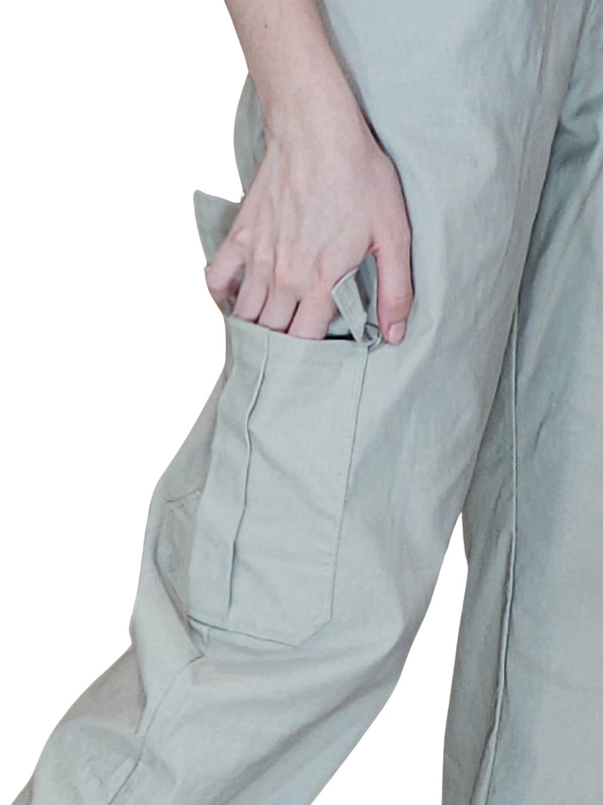 Khaki Oversized Cargo Pants – Stretchable & Trendy - Tenku Designs