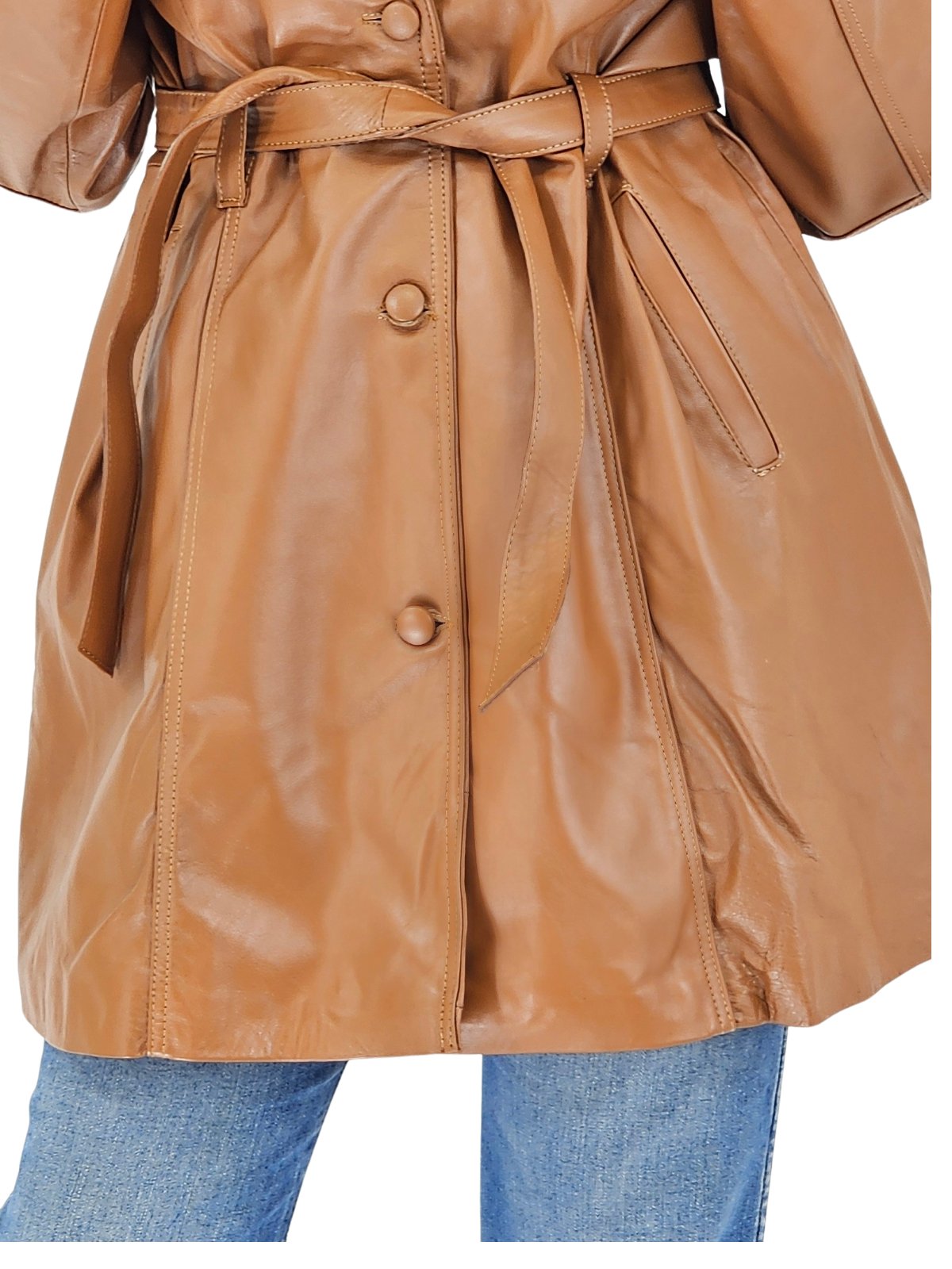 Lamb Leather Coat Honey - Tenku Designs