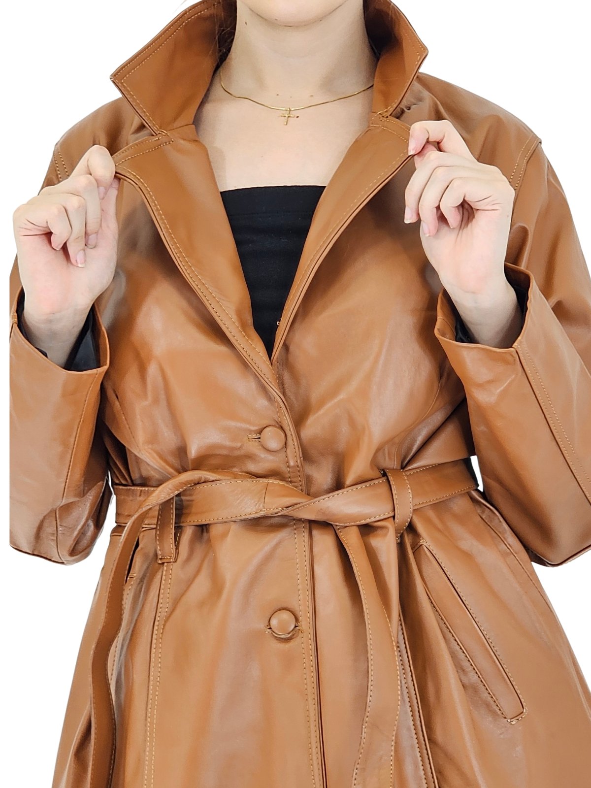 Lamb Leather Coat Honey - Tenku Designs