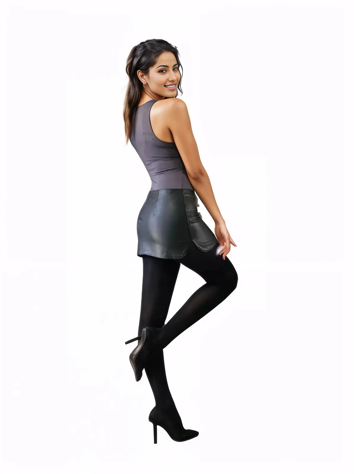 Lambskin Leather Mini Skirt Black * - Tenku Designs