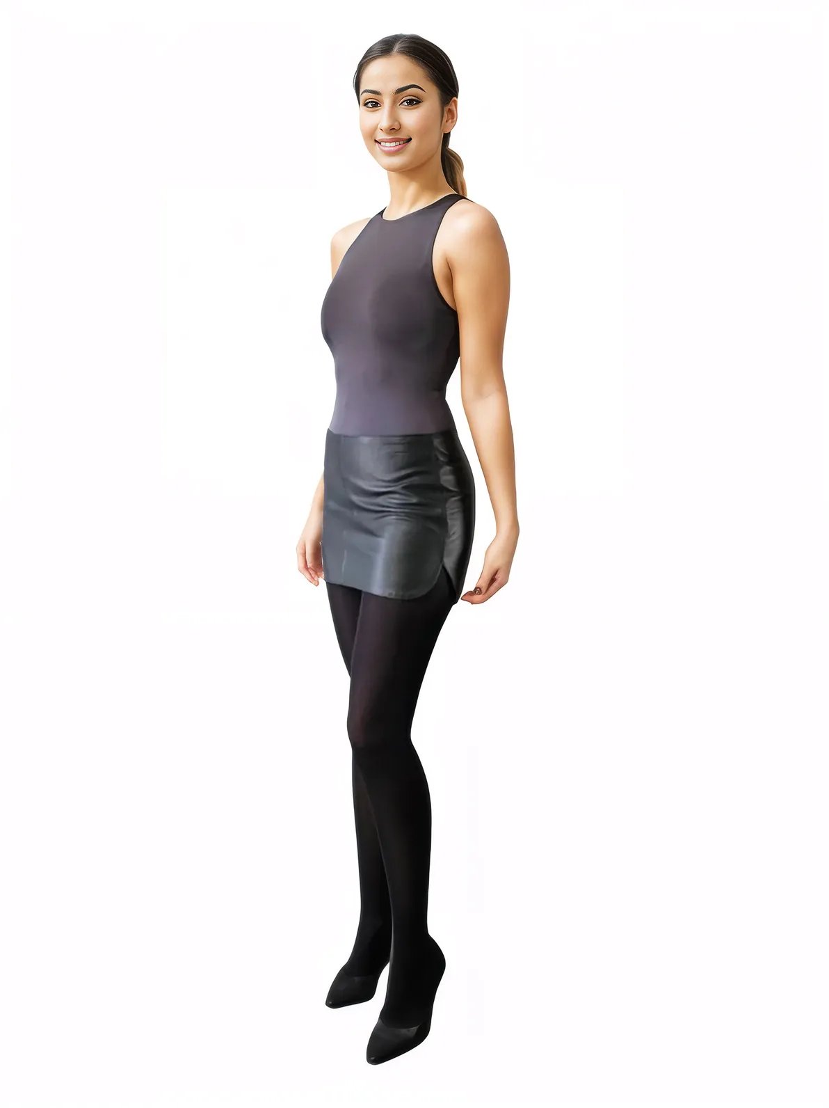 Lambskin Leather Mini Skirt Black * - Tenku Designs