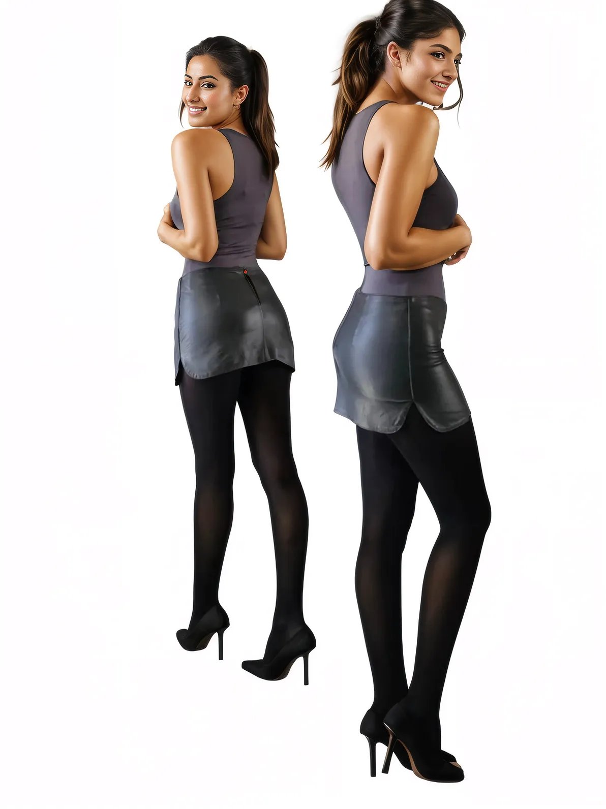 Lambskin Leather Mini Skirt Black * - Tenku Designs