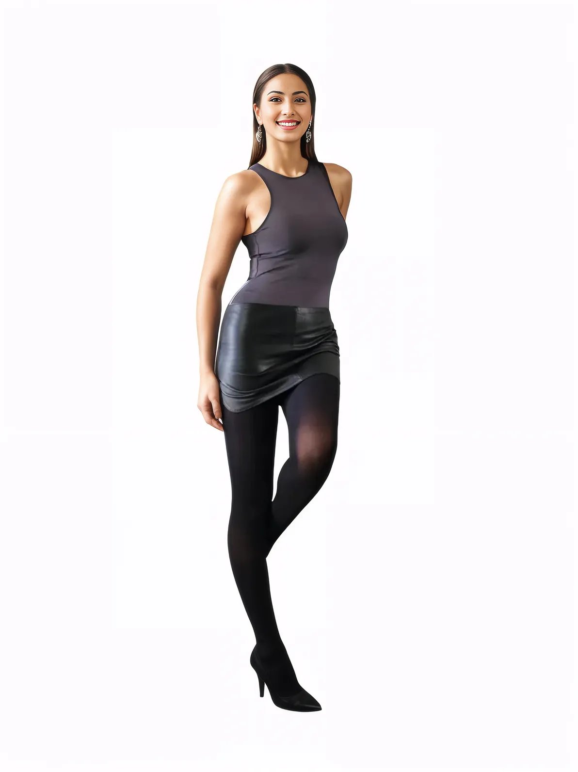 Lambskin Leather Mini Skirt Black * - Tenku Designs