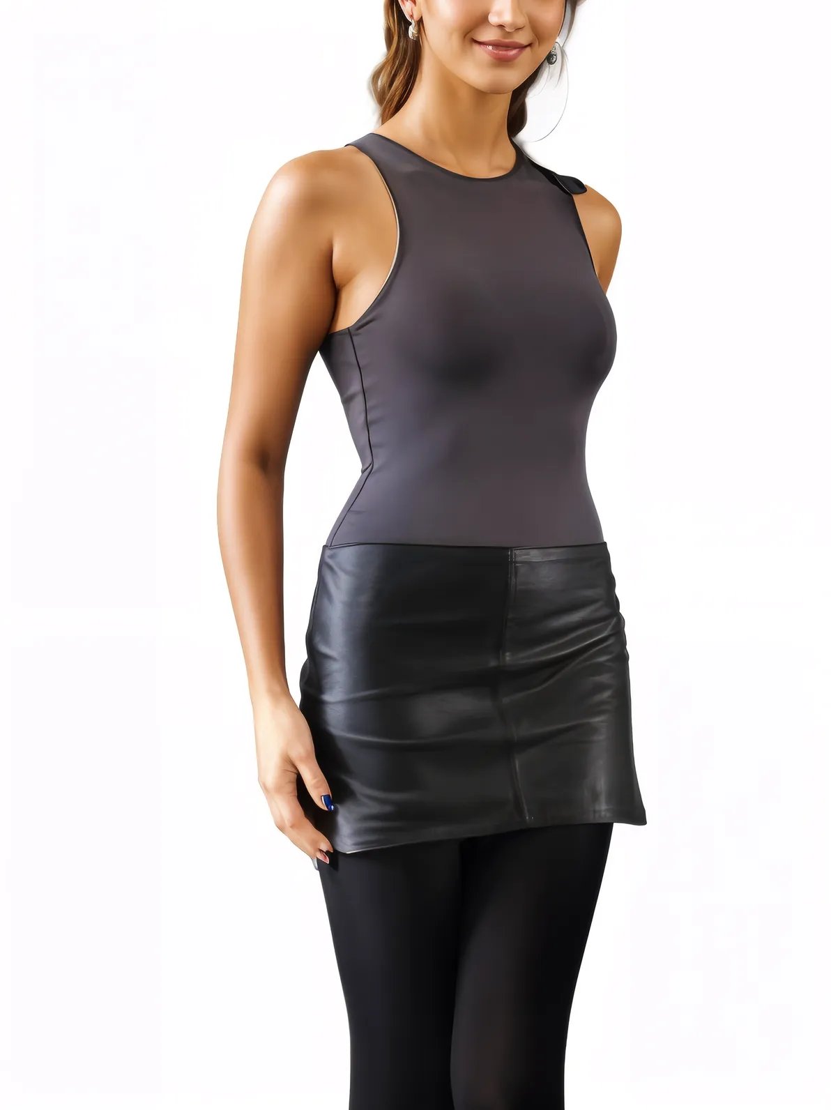 Lambskin Leather Mini Skirt Black * - Tenku Designs