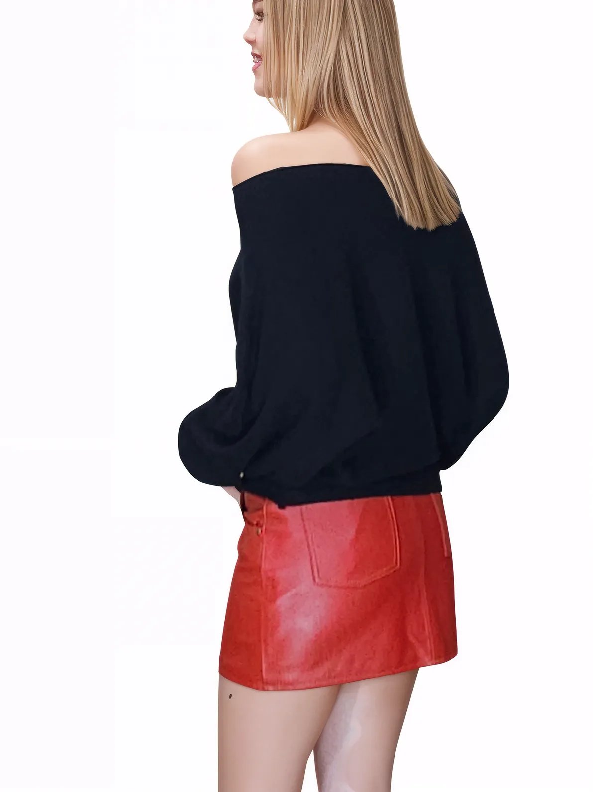 Lambskin Leather Mini Skirt Red * - Tenku Designs