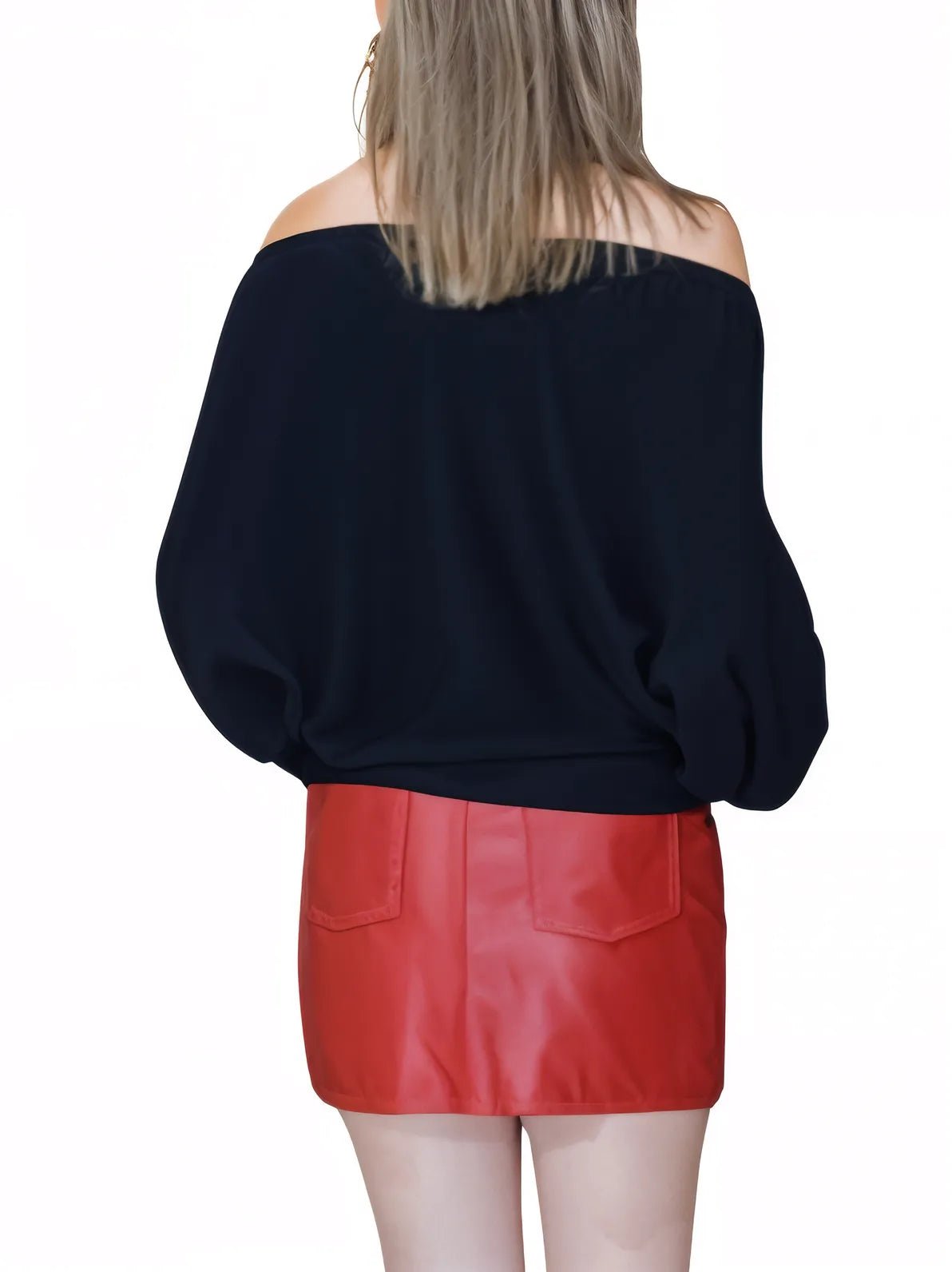 Lambskin Leather Mini Skirt Red * - Tenku Designs