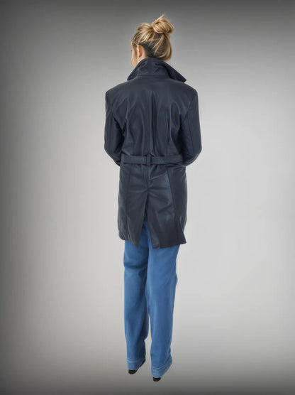 Leather Coat Black - Tenku Designs