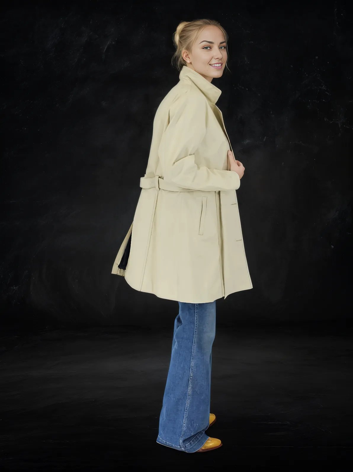 Leather Coat Bone - Tenku Designs