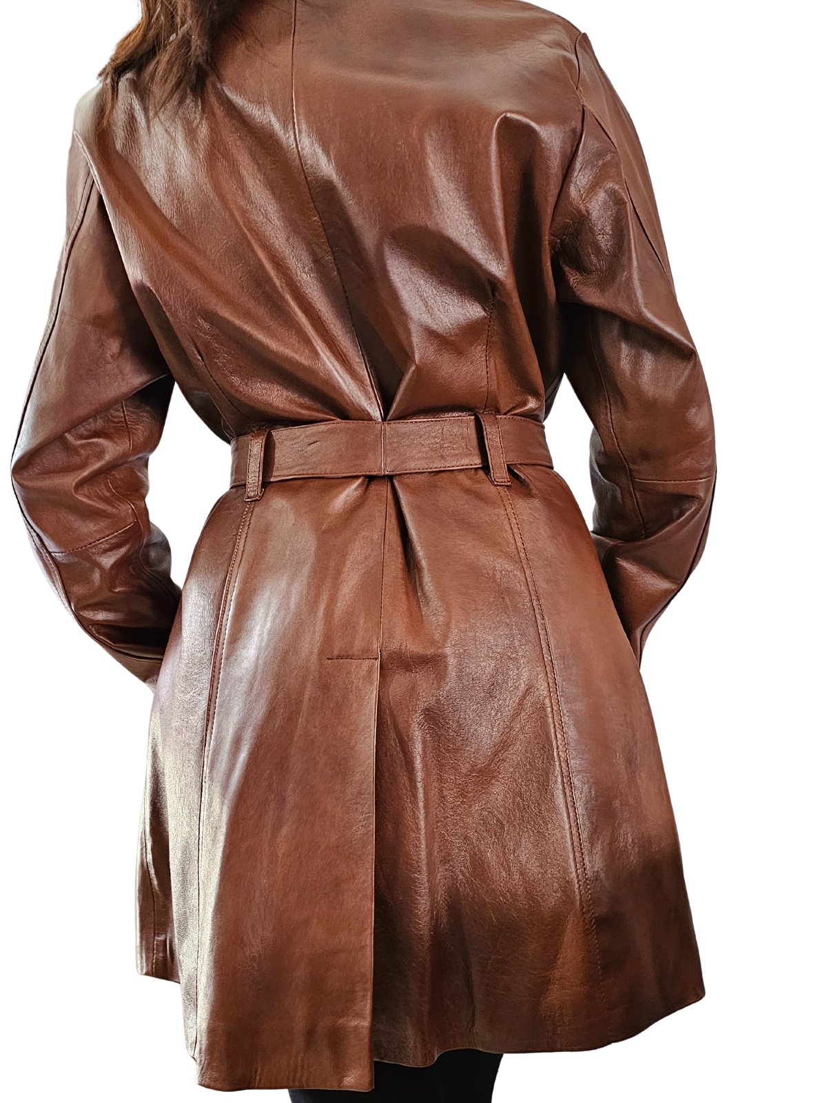 Leather Coat Brown - Tenku Designs