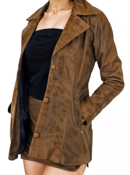 Leather Jacket Set Crackled Brown - Tenku Designs