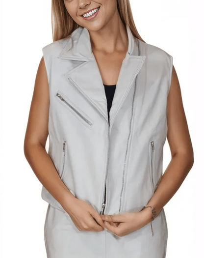 Leather Vest White