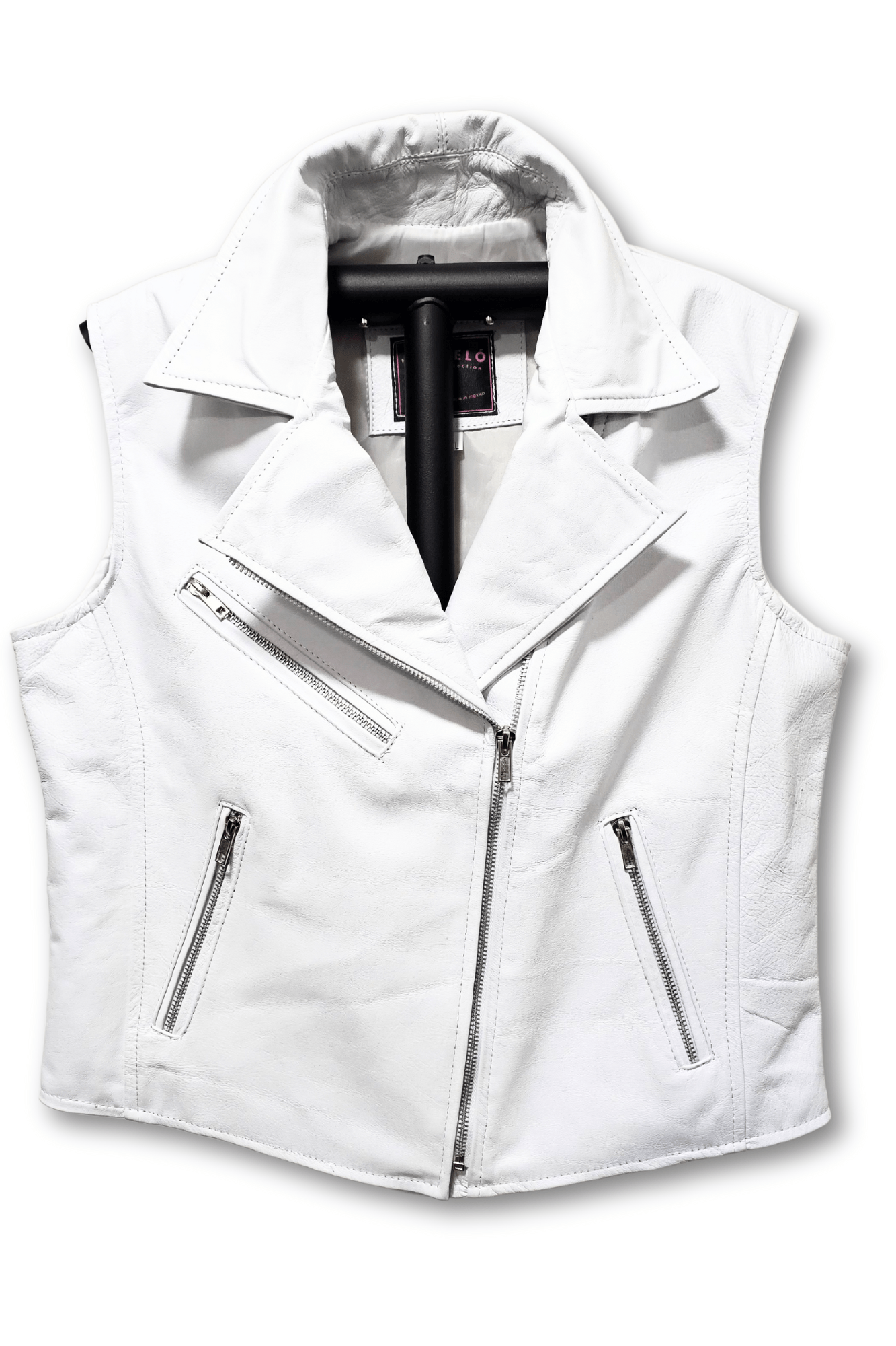 Leather Vest White - Tenku Designs