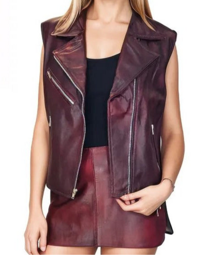 Leather Vest Wine