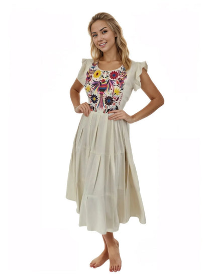Mexican Folkloric Dress Natural - Tenku Designs