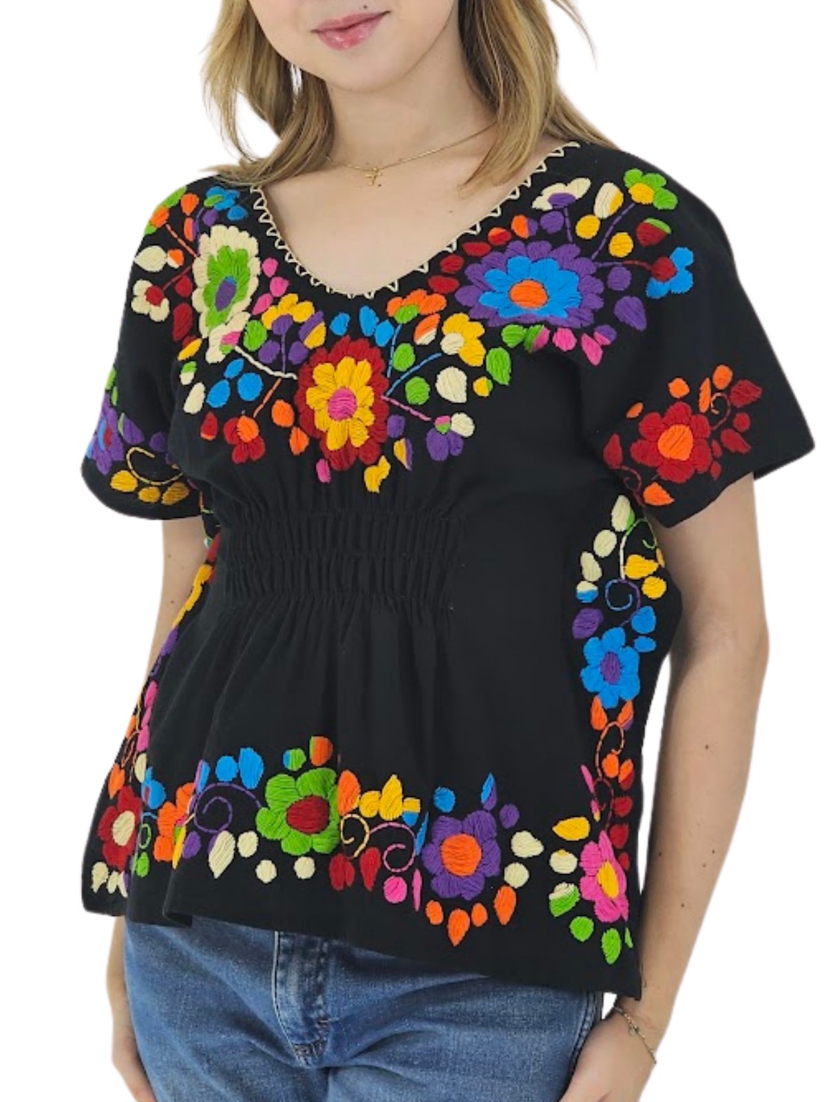 Mexican Folkloric Embrodered Butterfly Top - Tenku Designs