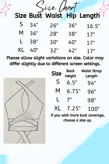 Multi - Way Halter Cross Neck Wrap Top with 2 Interchangeable Buckles – Adjustable, Chlorine - Resistant, Versatile Crop Top Black - Tenku Designs