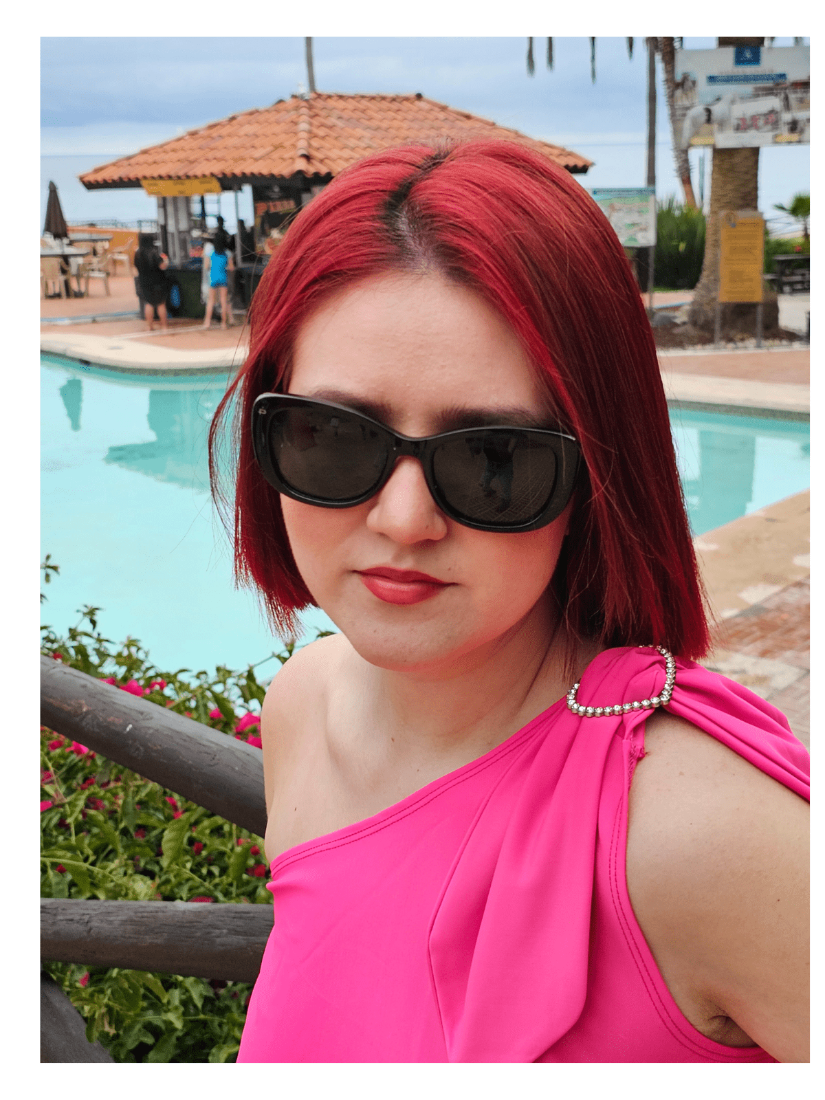 One Shoulder Puff Crop Top Hot Pink - Tenku Designs