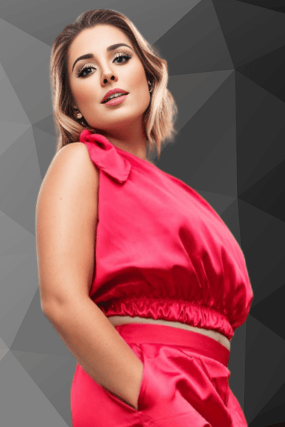 One Shoulder Satin Puff Crop Top Red - Tenku Designs