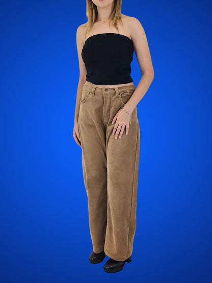 Oversized 5 Pocket Corduroy Pants Khaki - Tenku Designs