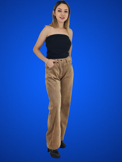 Oversized 5 Pocket Corduroy Pants Khaki - Tenku Designs