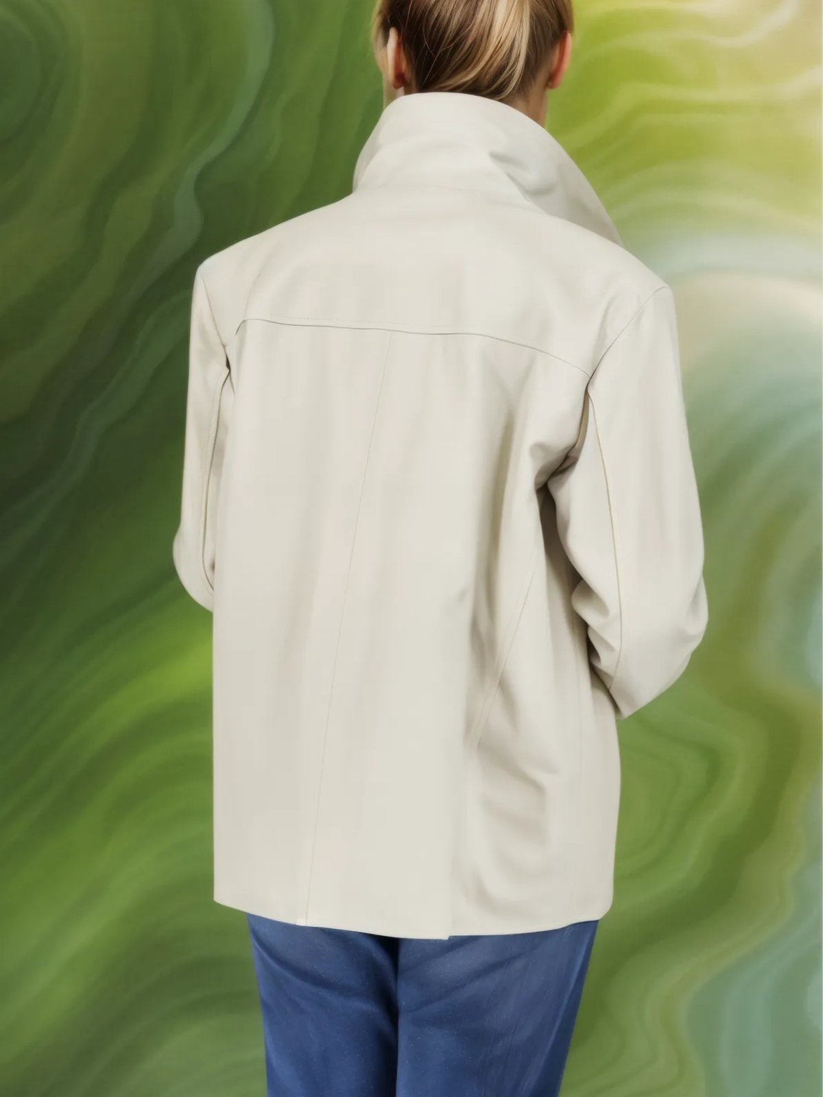 Oversized Leather Shirt Bone - Tenku Designs