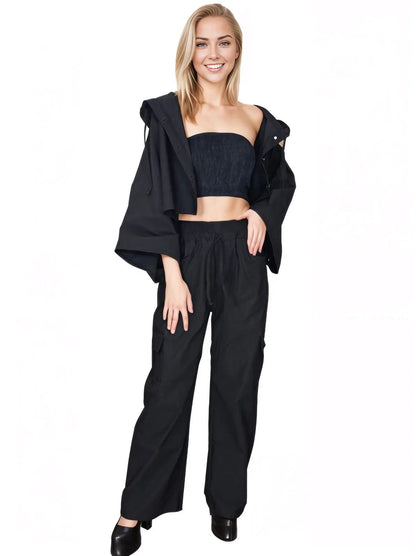 Oversized Pants Set Black - Tenku Designs
