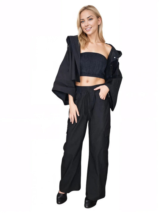 Oversized Pants Set Black - Tenku Designs