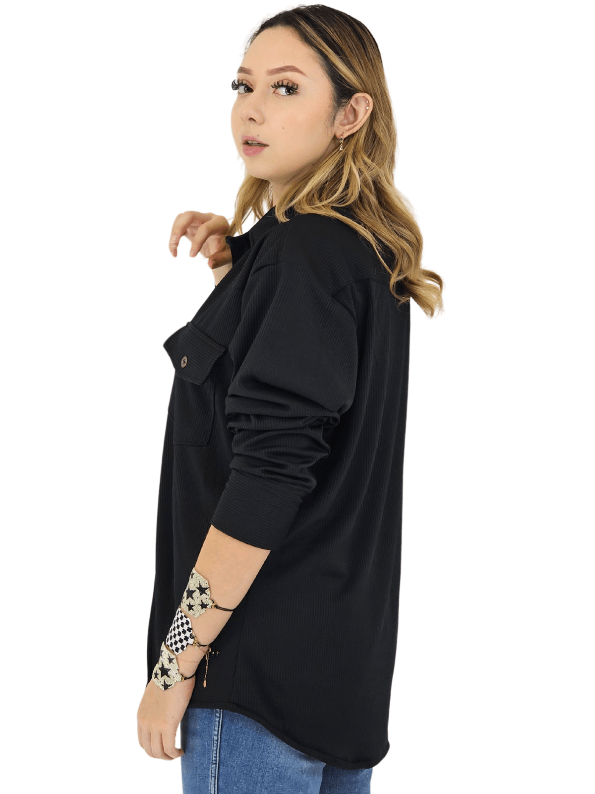 Oversized Shirt – Luxe Comfort with Country - Chic Style Black - Tenku Designs