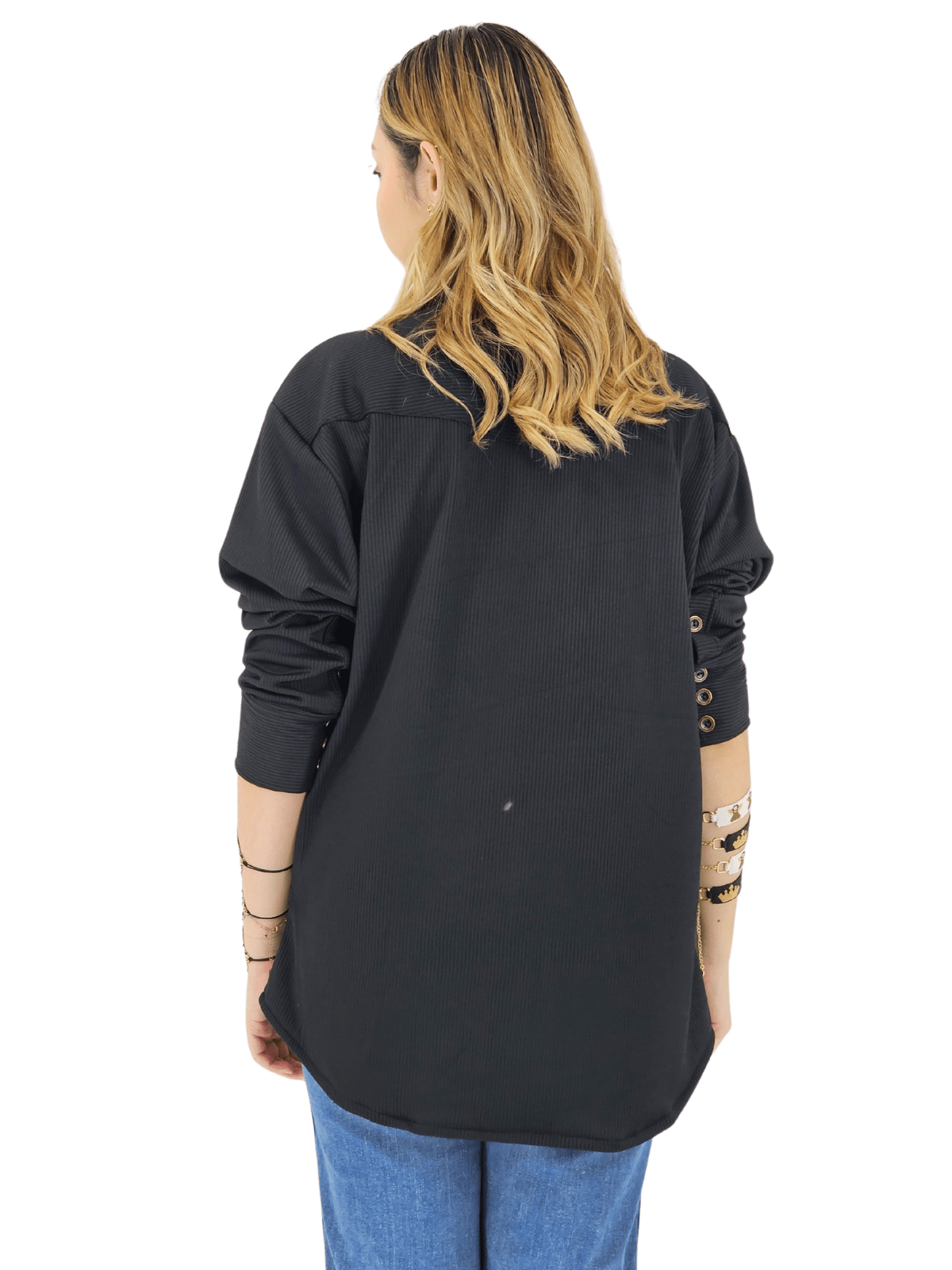 Oversized Shirt – Luxe Comfort with Country - Chic Style Black - Tenku Designs