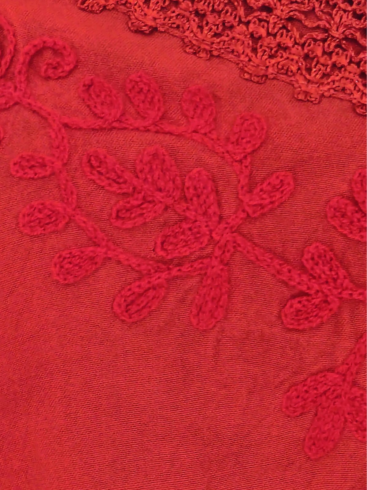 Red Boho Hand - Dyed Lace Crop Top – Stretch Fit | Tenku Designs - Tenku Designs