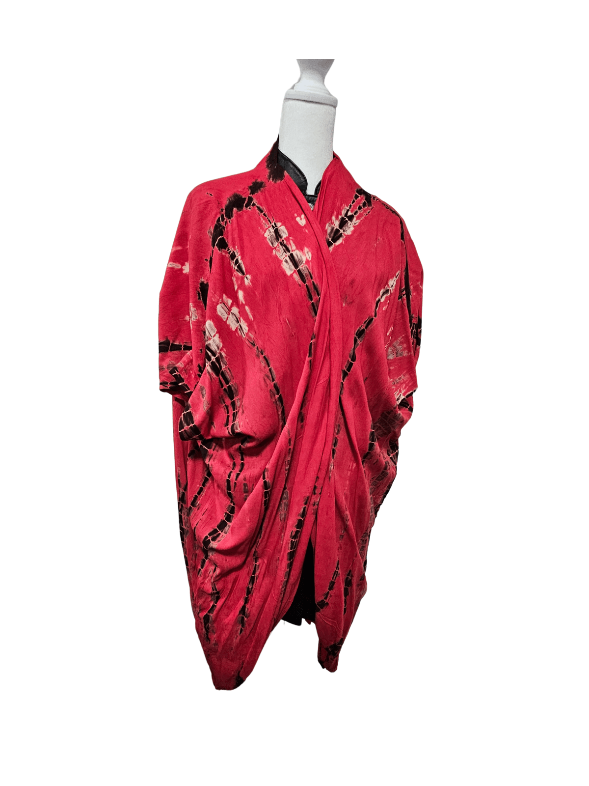 Red/Black Boho Tie - Dye Cardigan | Cozy & Chic - Tenku Designs